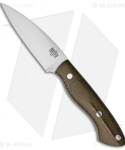 Bark River Bush Seax Bantam Fixed Blade Knife Green Canvas Micarta (4" A-2)