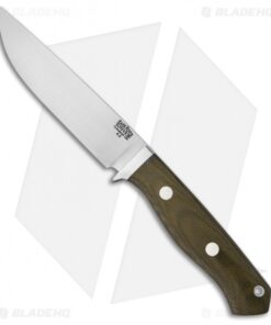 Bark River Camp & Trail Fixed Blade Knife Green Canvas Micarta (5" A-2)