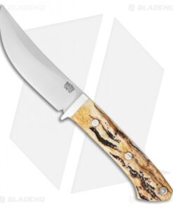 Bark River Classic Trailing Point Hunter Fixed Blade Knife Stag (4.5" Satin)
