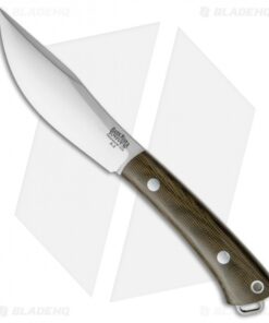 Bark River Knives Trail Buddy Fixed Blade Knife Green Canvas Micarta (4" Satin)