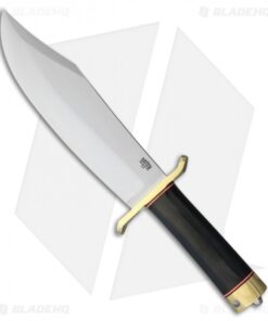 Bark River V-44 Bowie Fixed Blade Knife Black Canvas Micarta (9" Satin)