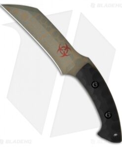 Barrett Custom Knives Skulltap Hawkbill Biohazard Fixed Blade Knife (5.2") S35VN