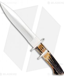 Bear and Son Combat Fighter Fixed Blade Dagger Stag Horn (6.25)