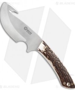 Boker Arbolito Gut Hook Fixed Blade Knife Stag Horn (4.25" Satin)
