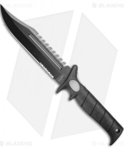 Bubba Blade Penetrator Fixed Blade Knife Black Rubber (7" Black Serr)