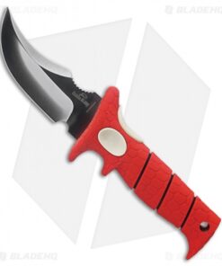 Bubba Blade Rhino Fixed Blade Knife Red Rubber (4" Satin)