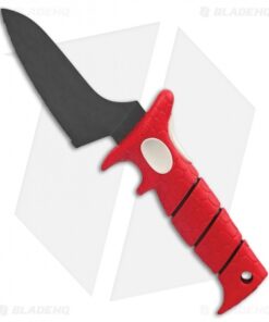 Bubba Blade Shorty Fixed Blade Knife Red Rubber (4" Black Serr)