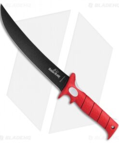 Bubba Blade Stiffie Fillet Fixed Blade Knife Red Rubber (9" Black)