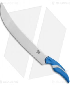 Camillus Cuda Titan Curved Large Fixed Blade Knife Blue Polymer (12" Mirror)