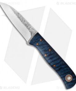 Fiddleback Forge Bushraptor Knife Blue Curly Mango (3.5" Satin)