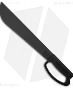 Ontario OKC 12" Camper Black D Handle Machete Fixed Blade Knife (Black)