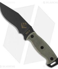 Ontario NS-4 Night Stalker Knife Fixed Blade Micarta (5.5" Black Plain) 9430BM