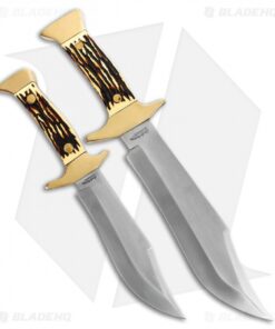 Schrade Uncle Henry 2 Piece Bowie Fixed Blade Knife Set Polymer (Satin 7Cr17MoV)