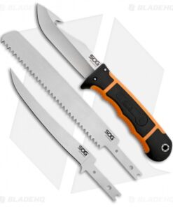 SOG Exchange Gut Hook Fixed Blade Knife (4.30" Satin Plain) HT201N