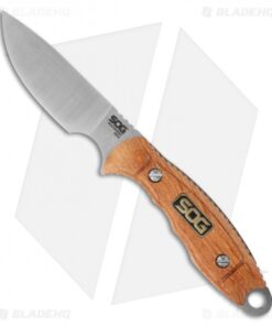 SOG Huntspoint Skinning Knife Fixed S30V Blade / Wood (3.6" Satin Plain) HT013L