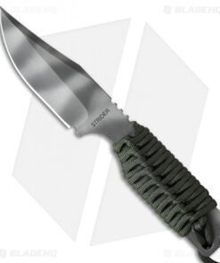 Strider Knives PR Clip Point Fixed Blade Knife Green Cord (3.5" Tiger Stripe)