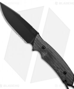 Attleboro Knives Battle Knife Fixed Blade w/ Black Sheath (4.5" Black Serr)