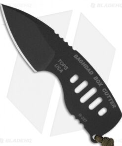 TOPS Knives Baghdad Box Cutter Fixed Blade Knife (2.25" Black) BBC-01