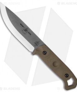 TOPS Brakimo Fixed Blade Knife Green Canvas Micarta (5.25" Stonewash) BRAK-01