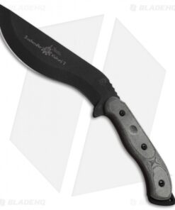 TOPS Knives Bushcrafter Kukuri 7.0 Fixed Blade Knife (7.75" Black) BKUK-01