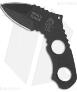 TOPS Knives Devil's Elbow Knife Fixed Blade (1.75" Black Plain) DEV-02
