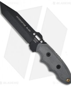 TOPS Knives Interceptor #302 Police Utility Fixed Blade Tanto Knife (4" Plain)