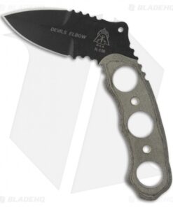 TOPS Knives Devil's Elbow XL Knife Fixed Blade (2.13" Black Plain) DEV-01