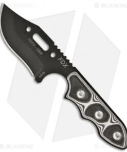 TOPS Knives FDX XL Hunter Point Knife Black/White G-10 (3" Black Plain) FDX-06