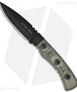 TOPS Knives Little Bro Knife Fixed Blade (3" Black Plain) LBRO-01