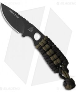 TOPS Knives Tibo Neck Knife Black/OD Green Paracord (2.75" Black) TIBO-01
