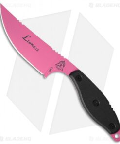 TOPS Knives Lioness Fixed Blade Knife Black G-10 (3.5" Pink) LION-01