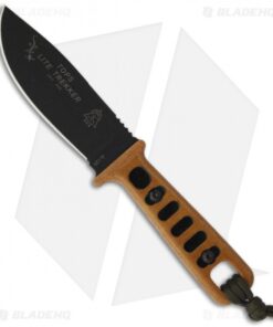 TOPS Knives Lite Trekker Tan/Black Fixed Blade Knife (4.25" Black Plain) TLT-01