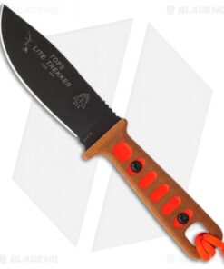 TOPS Knives Lite Trekker Tan/Orange Fixed Blade Knife (4.25" Black Plain) TLT-01