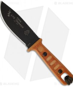 TOPS Knives Lite Trekker Tan Fixed Blade Knife (4.25" Black Plain) TLT-01