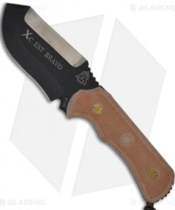TOPS Knives XcEST-Bravo Fixed Blade Knife (3.25" Black Plain) XCEST-B