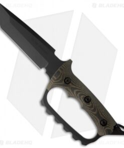 Treeman Knives Ultra Phalanx D-Guard Knife Black/OD G10 (6" Plain)