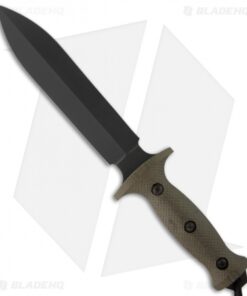 Treeman Knives Combat Dagger D/E Fixed Blade Knife Green Micarta (8" Plain)