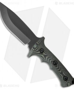 Treeman Knives Combat Hunter Fixed Blade Knife Black/Green G10 (5.5" Black)