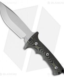 Treeman Knives Combat Hunter Fixed Blade Knife Black/Green G10 (5.5" Silver)