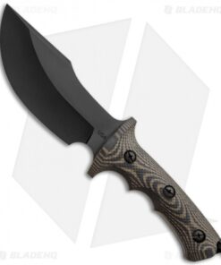 Treeman Knives The Beast Fixed Blade Knife Micarta (5.875" Black Plain)