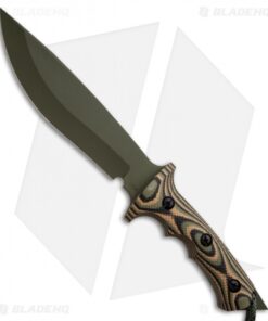 Treeman Knives Original Combat Bowie Knife Camo G-10 (8" OD Green)