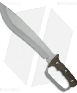 Treeman Knives Combat Machete D-Guard Knife Micarta (12" Mag Silver)