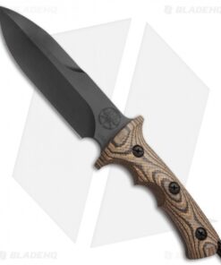 Treeman Knives 2nd Gen LRRP Spear Point Fighter Knife Camo G-10 (6" Black)