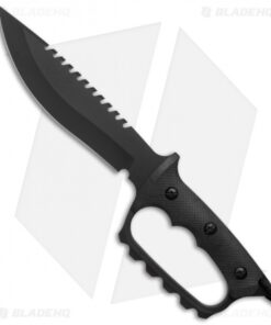 Treeman Knives Original Combat Bowie D-Guard Knife Black G-10 (8" Black)