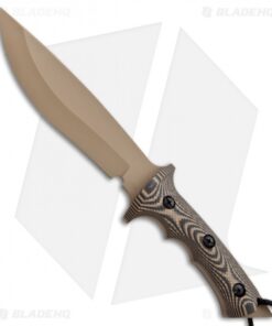 Treeman Knives Original 8" Combat Bowie Knife Black/Brown G10 (Coyote Brown)
