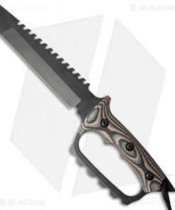 Treeman Knives Ultra Phalanx D-Guard Knife Camo G-10 (7.5" Black Sawback)