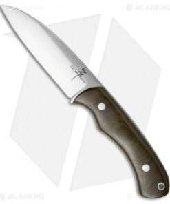 Zoe Crist Knives Fire Creek Fixed Blade Knife Green Canvas Micarta (4.5" Satin)